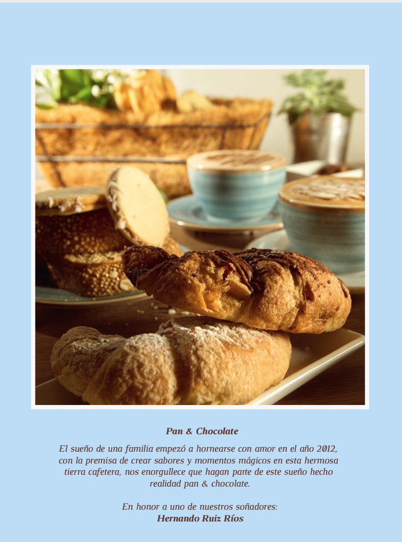 Carta de Pan & Chocolate — página 1